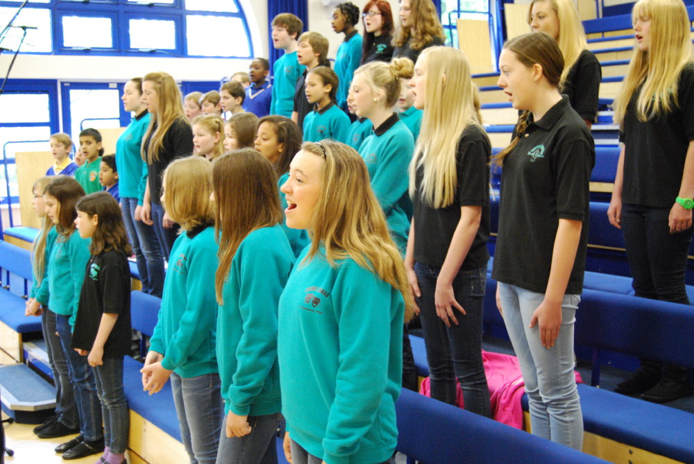 The CTYS choir during the first recoding of Dazzle, the children's musical