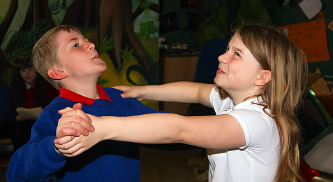 Dancers in Bowness on Solway school's production of Dazzzle rehearse for the show